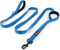 🐾 primal pet gear 8ft dog leash - blue - traffic padded dual handle - heavy duty - control safety training - leads for large or medium dogs - double handle leash for control and safety логотип