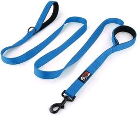 img 4 attached to 🐾 Primal Pet Gear 8ft Dog Leash - Blue - Traffic Padded Dual Handle - Heavy Duty - Control Safety Training - Leads for Large or Medium Dogs - Double Handle Leash for Control and Safety