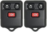 🔑 helloauto 2 pcs replacement key fob shell case: smart keyless fit for edge, escape, expedition, explorer lincoln mazda mercury 3 buttons - ensuring seamless compatibility and easy replacement logo
