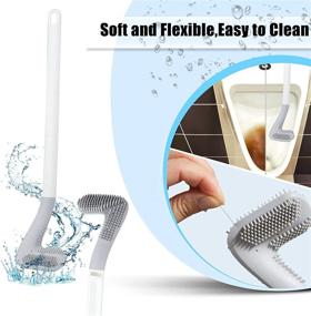 img 1 attached to 🚽 Homgaty 2 Pack Golf Toilet Brush: Flexible Bendable Silicone Brush for a Spotless Bathroom - Wall Mounted with 360° Cleaning Action