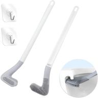 🚽 homgaty 2 pack golf toilet brush: flexible bendable silicone brush for a spotless bathroom - wall mounted with 360° cleaning action logo