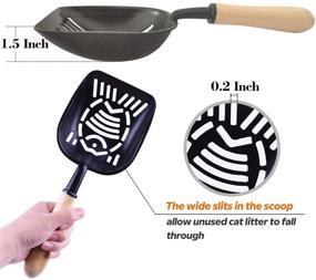 img 3 attached to 🐾 SAVFOX Jumbo Cat Litter Scoop: Solid Aluminum Alloy Shovel with Ergonomic Handle - Non Stick Sifter for Multi-Cats & Kitten Pooper Lifting