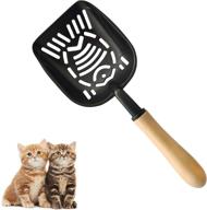 🐾 savfox jumbo cat litter scoop: solid aluminum alloy shovel with ergonomic handle - non stick sifter for multi-cats & kitten pooper lifting logo