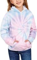 grapent girls tie dye print active hoodie long sleeve sweatshirts pullover tops, ages 4-13 years logo