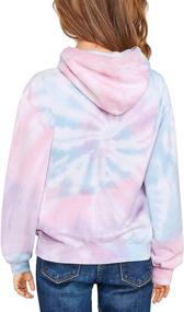 img 2 attached to GRAPENT Girls Tie Dye Print Active Hoodie Long Sleeve Sweatshirts Pullover Tops, Ages 4-13 Years