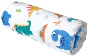 img 2 attached to Soft Plush Minky Baby Blanket with Dotted Backing - Ideal Shower Gift for Newborns, Boys and Girls (Green Dinosaur, 30 X 40 inches)