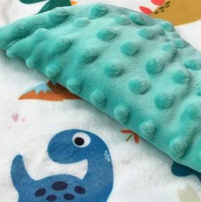 img 3 attached to Soft Plush Minky Baby Blanket with Dotted Backing - Ideal Shower Gift for Newborns, Boys and Girls (Green Dinosaur, 30 X 40 inches)