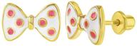 plated dotted enamel earrings toddler logo