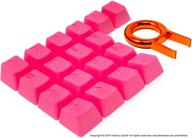 pro rubber keycap set by foamy lizard - backlit set of cherry mx compatible oem profile double shot shine-through keys with key puller (pink - set of 18) logo