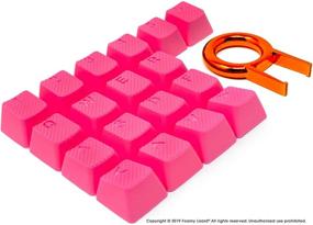 img 4 attached to Pro Rubber Keycap Set By Foamy Lizard - Backlit Set Of Cherry MX Compatible OEM Profile Double Shot Shine-Through Keys With Key Puller (Pink - Set Of 18)