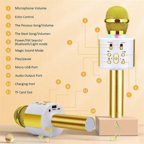 img 3 attached to 🎤 Детский караоке микрофон: FISHOAKY 3-в-1 портативный беспроводной Bluetooth микрофон-динамик с функцией записи голоса, пения музыки и караоке для использования дома и на улице - совместим с Android/iOS