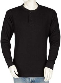 img 4 attached to 👕 Black Styllion Henley Thermal Shirt