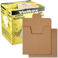 📦 valbox cd sleeves: 100 pack kraft paper envelopes - 5x5 inches brown dvd cardboard envelopes for cd storage logo