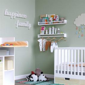 img 1 attached to 📚 Set of 2 White Wall Mounted Nursery Bookshelves - Wallniture Utah 32" Wood Floating Book Shelves for Kids Room