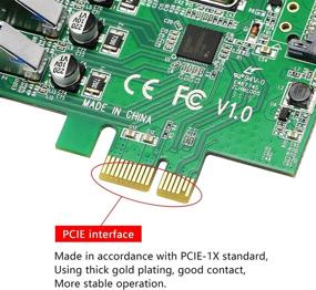 img 3 attached to 🔌 SINLOON PCI-E к USB 3.0 4-портовая расширительная карта - самопитание, супер-скорость 5 Гбит/с, зеленый