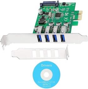 img 4 attached to 🔌 SINLOON PCI-E к USB 3.0 4-портовая расширительная карта - самопитание, супер-скорость 5 Гбит/с, зеленый