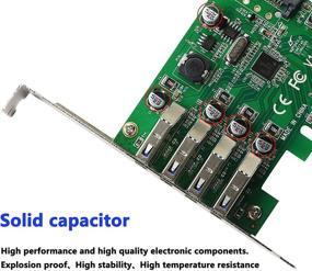 img 1 attached to 🔌 SINLOON PCI-E к USB 3.0 4-портовая расширительная карта - самопитание, супер-скорость 5 Гбит/с, зеленый
