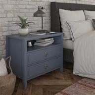 👑 exceptional and chic: novogratz her majesty 2 drawer nightstand in blue логотип