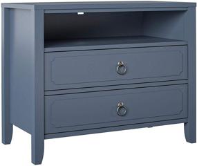 img 2 attached to 👑 Exceptional and Chic: Novogratz Her Majesty 2 Drawer Nightstand in Blue