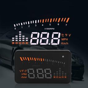 img 4 attached to Автомобильный проектор для головного дисплея на лобовое стекло - OBDII HUD Head Up Display, цветной LED-проектор с системой предупреждения о скорости для автомобилей и грузовиков.