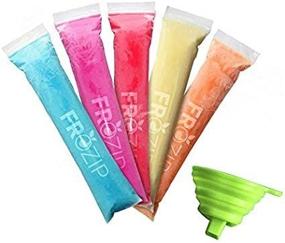 img 2 attached to Frozip 125 Disposable Ice Popsicle Mold Bags, BPA Free Freezer Tubes With Zip Seals, Ideal for Healthy Snacks, Yogurt Sticks, Juice &amp; Fruit Smoothies, Ice Candy Pops, Includes Funnel (8x2&#34;)