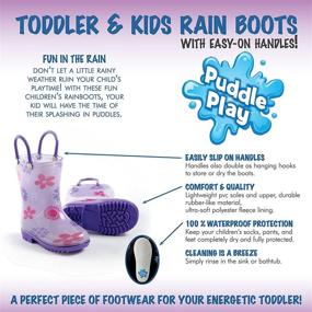 img 3 attached to 👦 Boys' Waterproof Handle Boots - Puddle Play Toddler Shoes