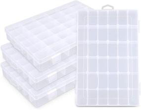 img 4 attached to Clear Plastic Bead Organizer Jewelry Storage Box with Adjustable Dividers - 36 Grids, Ideal for Bead Storage, Felt Board Letters, Fishing Tackle, Loom Bands, Craft, Rock Collection (4 Packs)