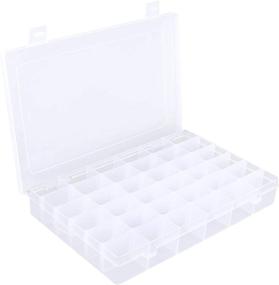 img 3 attached to Clear Plastic Bead Organizer Jewelry Storage Box with Adjustable Dividers - 36 Grids, Ideal for Bead Storage, Felt Board Letters, Fishing Tackle, Loom Bands, Craft, Rock Collection (4 Packs)