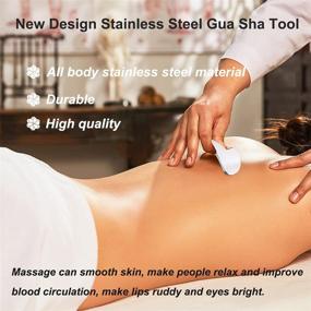 img 3 attached to 🌿 Gua Sha Facial Tool: Premium Stainless Steel Massage Set for Face, Body, and Spa