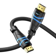 🔹 bluerigger 25ft 4k hdmi-кабель | высокая скорость 18 гбит/с, hdr, плетеный нейлон | ps5, xbox, apple tv, hdtv | blu-ray, пк | надежный, прочный шнур логотип