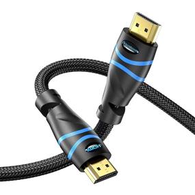 img 4 attached to 🔹 BlueRigger 25ft 4K HDMI-кабель | Высокая скорость 18 Гбит/с, HDR, плетеный нейлон | PS5, Xbox, Apple TV, HDTV | Blu-ray, ПК | Надежный, прочный шнур