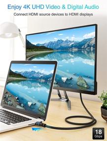 img 3 attached to 🔹 BlueRigger 25ft 4K HDMI-кабель | Высокая скорость 18 Гбит/с, HDR, плетеный нейлон | PS5, Xbox, Apple TV, HDTV | Blu-ray, ПК | Надежный, прочный шнур