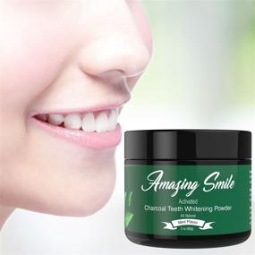 img 1 attached to Premium USA-Made Teeth Whitening Powder with Activated Charcoal - Coconut Shells Formula and Bentonite Clay for Gentle Cleaning & Enhanced Oral Hygiene - 2oz Mint Flavor - Remove Stains and Brighten Teeth