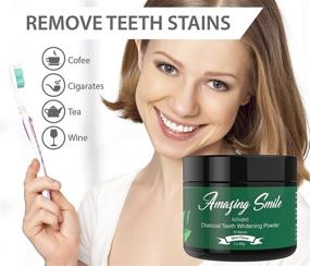 img 3 attached to Premium USA-Made Teeth Whitening Powder with Activated Charcoal - Coconut Shells Formula and Bentonite Clay for Gentle Cleaning & Enhanced Oral Hygiene - 2oz Mint Flavor - Remove Stains and Brighten Teeth