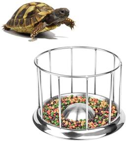 img 4 attached to 🐢 Wontee Stainless Steel Tortoise Food and Water Dish Feeder Bowl - Ideal for Lizard, Turtle, Chameleon, and Reptiles