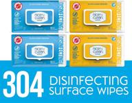 🍋 n&c 304-count disinfecting surface wipes: effective home and kitchen surface cleaner, fresh lemon scent logo