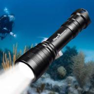 🔦 odepro wd43 pro diving flashlight: powerful 1050 lumens, waterproof up to 200m with magnetic switch - perfect scuba diving torch in four modes and underwater underlight - includes durable tool box package logo