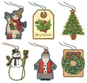 img 2 attached to Colorful Christmas Tape-On Paper Tags (36 Ct.): Perfect Party Accessory