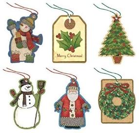 img 3 attached to Colorful Christmas Tape-On Paper Tags (36 Ct.): Perfect Party Accessory