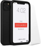 📱 the cellairis bundle: iphone 11 pro max case & tempered-glass screen protector - black logo