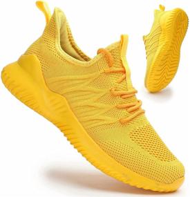 img 4 attached to Lightweight Breathable Sneakers Platform Trainers Women's Shoes for Athletic