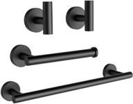 ushower 4-piece bathroom hardware set in matte black, with 16-inch hand towel bar, made of durable sus304 stainless steel logo