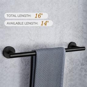 img 3 attached to USHOWER 4-Piece Bathroom Hardware Set in Matte Black, with 16-Inch Hand Towel Bar, Made of Durable SUS304 Stainless Steel