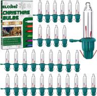 🎄 elcoho 100 clear mini christmas replacement bulbs, 2.5v, 170 ma, 0.42 watt with pinched green base for christmas trees and incandescent string lights set supply logo