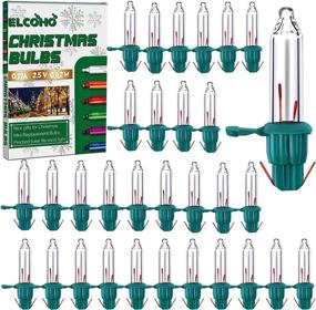 img 4 attached to 🎄 ELCOHO 100 Clear Mini Christmas Replacement Bulbs, 2.5V, 170 mA, 0.42 Watt with Pinched Green Base for Christmas Trees and Incandescent String Lights Set Supply