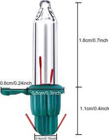 img 3 attached to 🎄 ELCOHO 100 Clear Mini Christmas Replacement Bulbs, 2.5V, 170 mA, 0.42 Watt with Pinched Green Base for Christmas Trees and Incandescent String Lights Set Supply