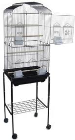 img 1 attached to 🦜 YML 6804 3/8 Inch Bar Spacing Tall Shaft Top Bird Cage with Stand