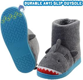 img 1 attached to Warm and Comfy Lulex Boys Girls Shark Bootie Slippers: Perfect Toddler Winter Shoes for Indoor and Outdoor Use