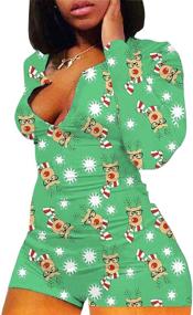 img 1 attached to Christmas Snowflake Homewear Pajamas Green Deer