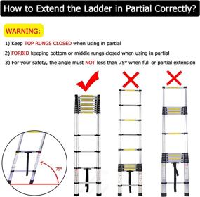 img 2 attached to Terokota 16.4FT Tall Telescoping Ladder: Lightweight Collapsible Extension Ladder for RV, Loft, Home & Attic - 330LB Capacity